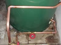 Hot water cylinder with immersions.