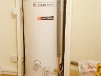 New unvented hot water cylinder.