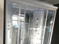 A futuristic shower installation which includes a steam room!